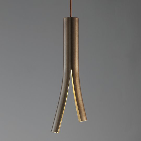 LED-vägglampa Olmo, hängande, bronsguld