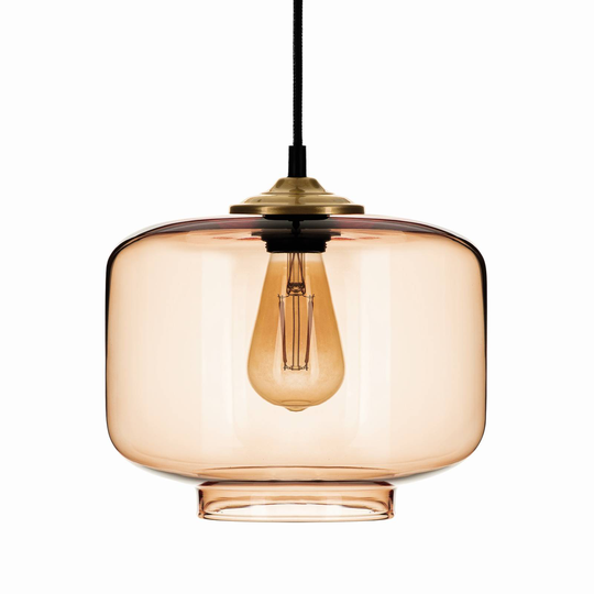Hänglampa Tube med glasskärm ljusbrun Ø 25 cm