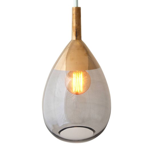 EBB & FLOW Lute pendellampa Platin, glas grå