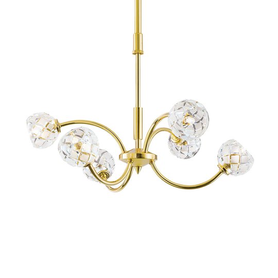 Blykristallhänglampa Maderno, guld, 51 cm