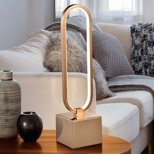 LED-bordslampa Colette, fin Design roséguld