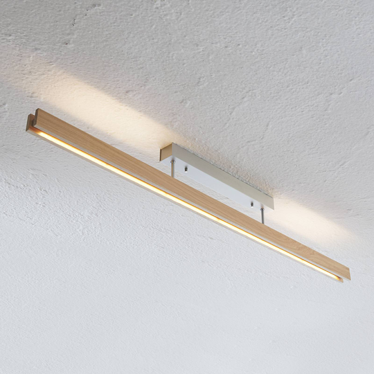 Trä-LED-taklampa Alin, ek natur, 138 cm