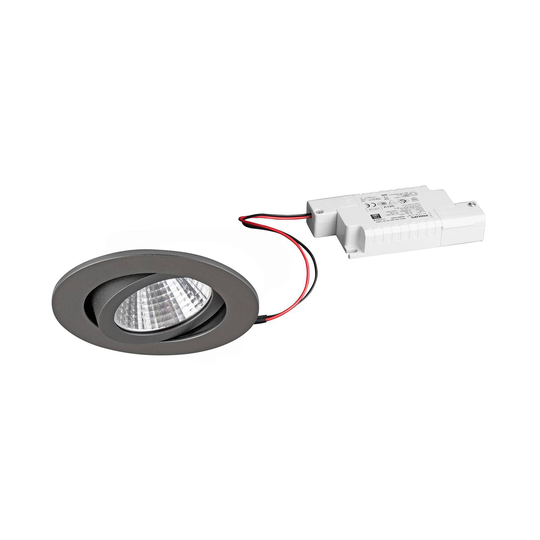 BRUMBERG inbyggnadsspot IP65 rund dimbar titan