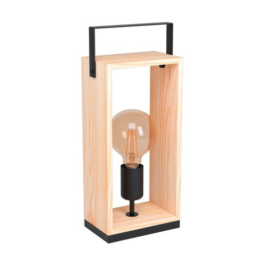 Bordslampa Famborough med ljus träram