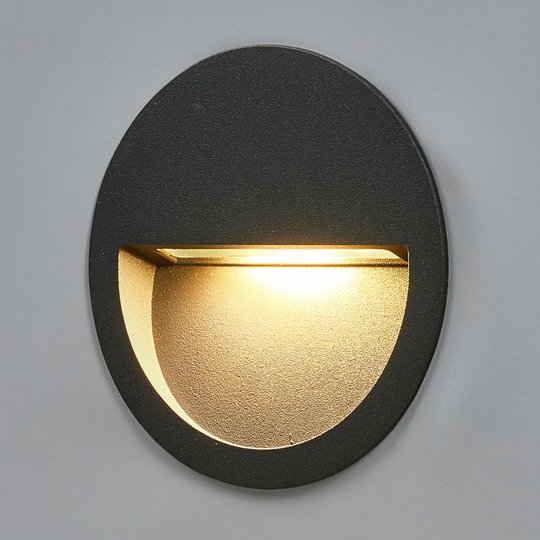 Rund LED-vägginbyggnadslampa Loya