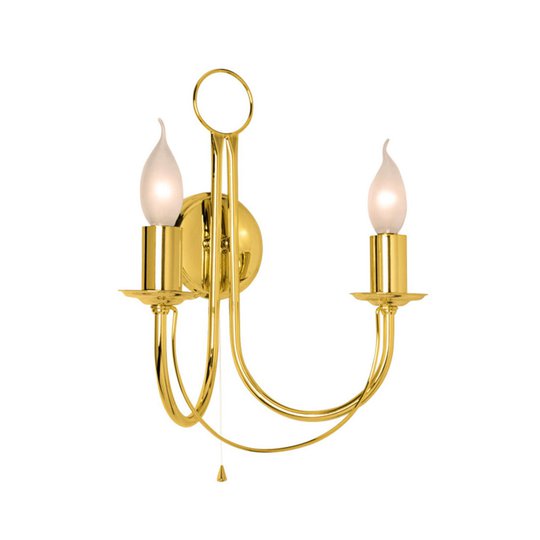 Vägglampa Retro, 2 lampor, guld