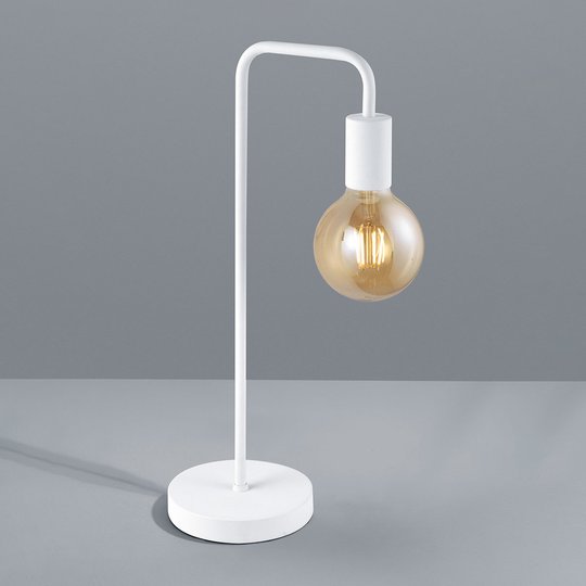 Bordslampa Diallo utan skärm vit matt