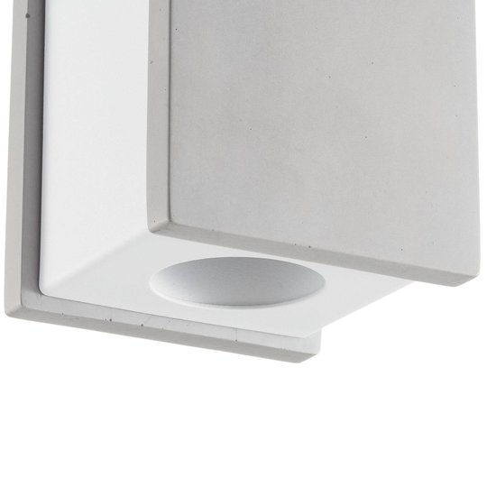 Helestra Pont downlight kantig, betong, vit inuti