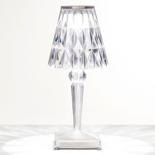 Deko-LED-bordslampa Battery med IP54, transparent