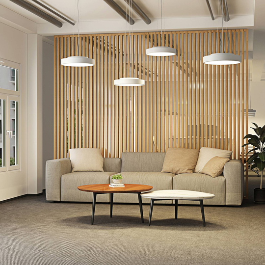 Arcchio Vanida LED-pendellampa, vit, 40 cm