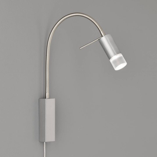 LED-vägglampa River, flexarm, skärm med glas