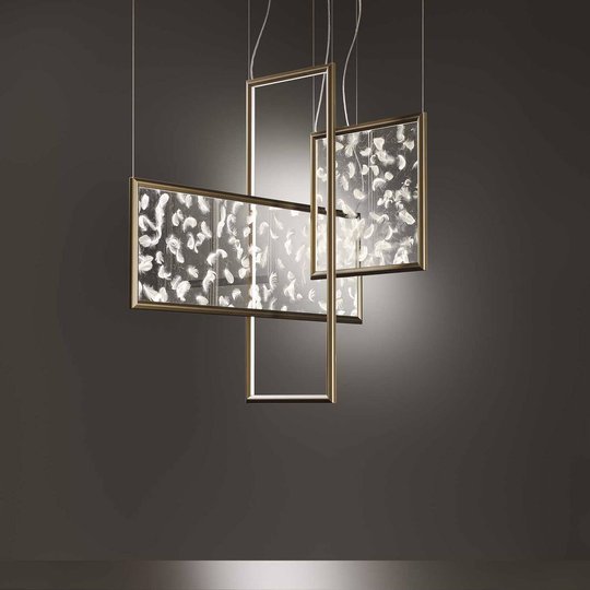 OLEV Poly Plumage LED-hänglampa, äkta fjädrar