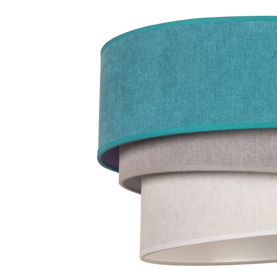 Taklampa Pastell Trio 60 cm turkos/grå/ljusgrå
