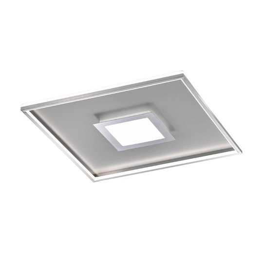 LED-taklampa Zoe, kvadratisk, krom 60 x 60 cm