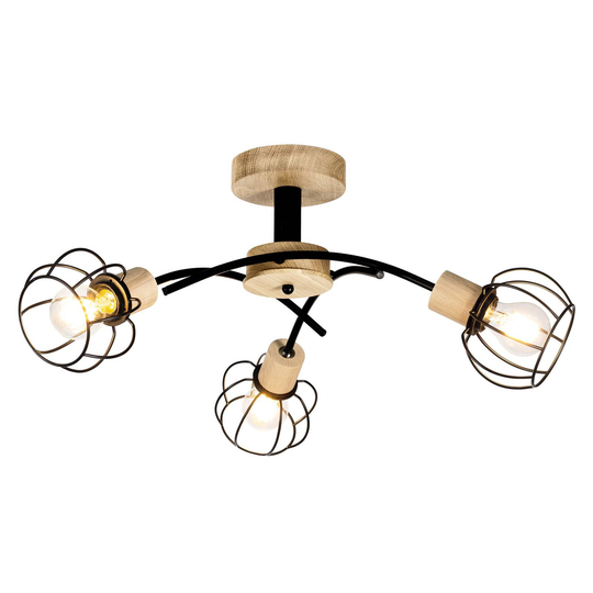 Envolight Ylva taklampa ek/svart 3 lampor