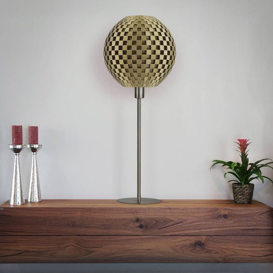 Bordslampa Flechtwerk Kugel, guld