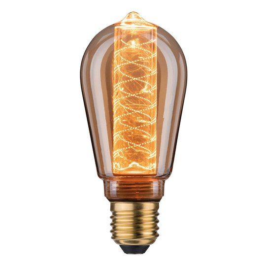 LED-lampa E27 ST64 4W Inner Glow spiralmönster