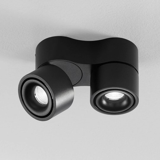 Egger Clippo S Duo LED-takspotlight, svart 3 000 K