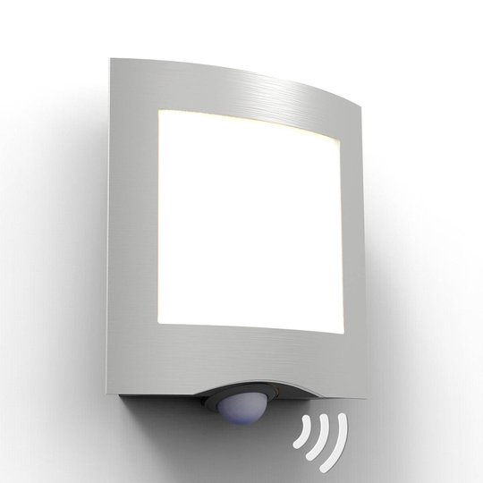 LED-utomhusvägglampa Farell, rostfritt stål sensor