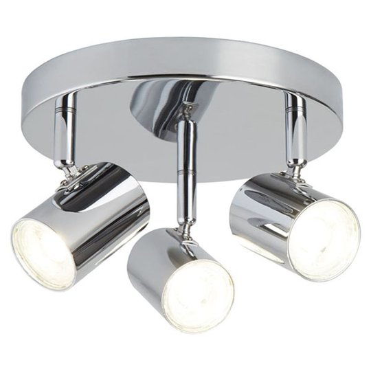 LED-taklampa Rollo, 3 lampor, krom
