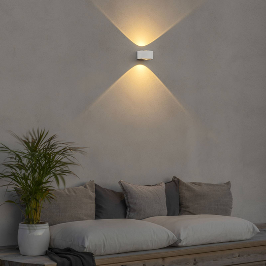 LED-utomhusvägglampa Gela, up/down, vit