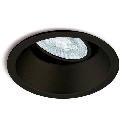 Inbyggnadslampa Comfort, rund, matt svart