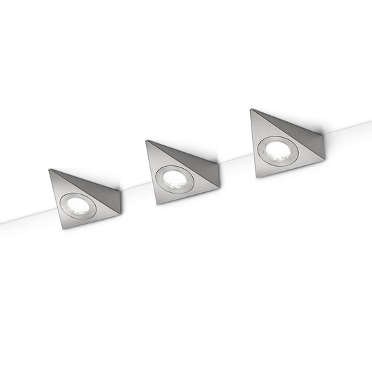 LED-bänklampa Ecco 3-pack set, nickel matt
