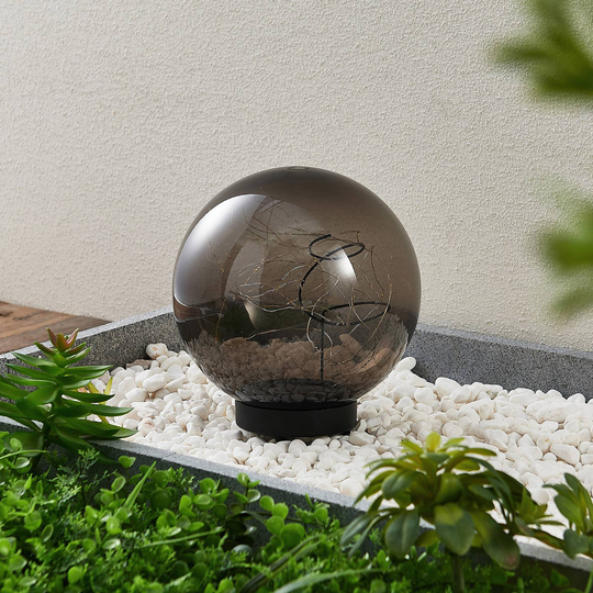 Lindby Tjelle LED-solcellslampa, kula, Ø 20 cm