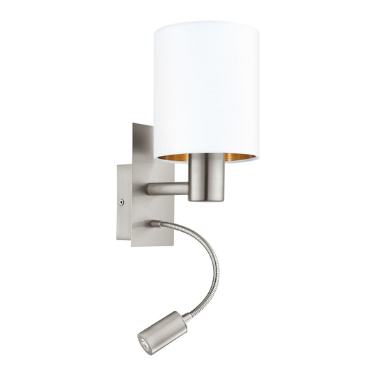 Pasteri vägglampa (vit/koppar) LED (Vit)