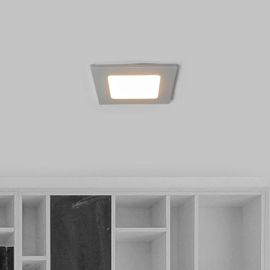 LED-inbyggnadslampa Joki silver 3000K kantig 11 cm