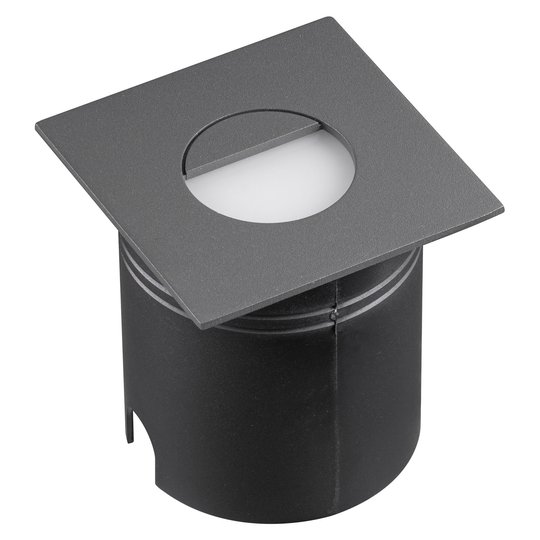 LED-inbyggnadslampa Aspen, diffusor, kantig, grå
