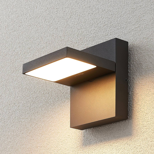 LED-utomhusvägglampa Silvan, mörkgrå