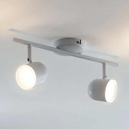 LED-taklampa Ilka, justerbar, vit, 2 ljuskällor