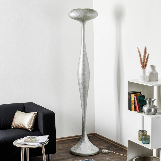 Utsökt golvlampa E.T.A., silver