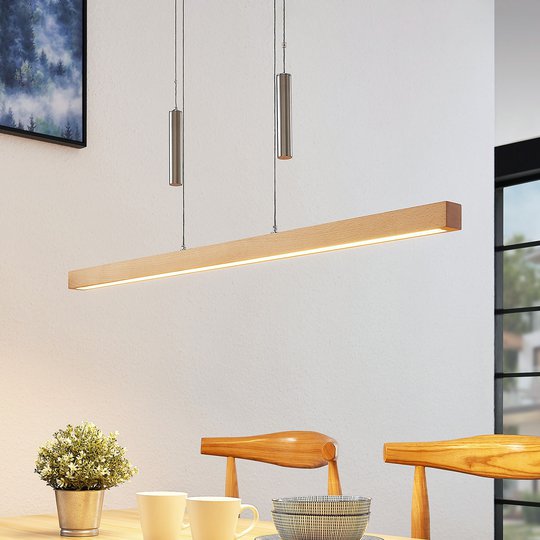 LED-balkpendellampa, Pia, bokträ