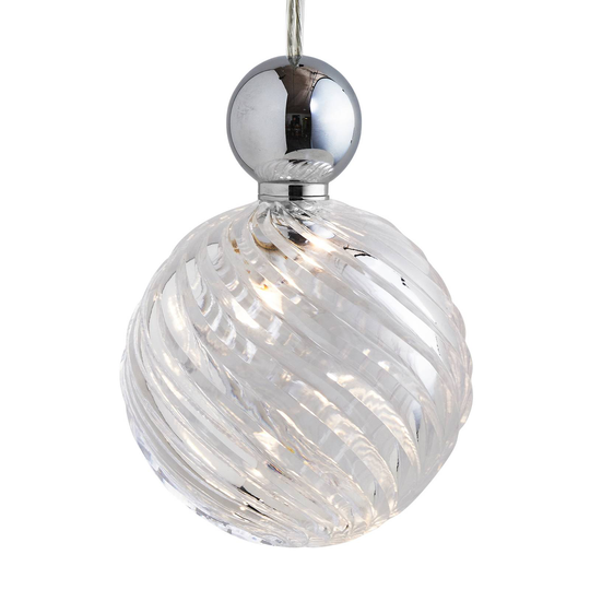 EBB & FLOW Uva L häng boll silver klar swirl