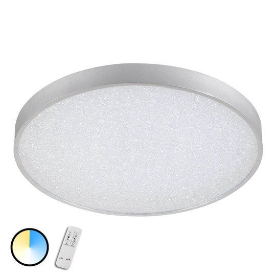 LED-taklampa Glam, rund, med fjärrkontroll