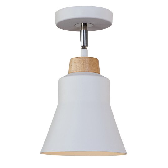 Taklampa Wood av metall, vit