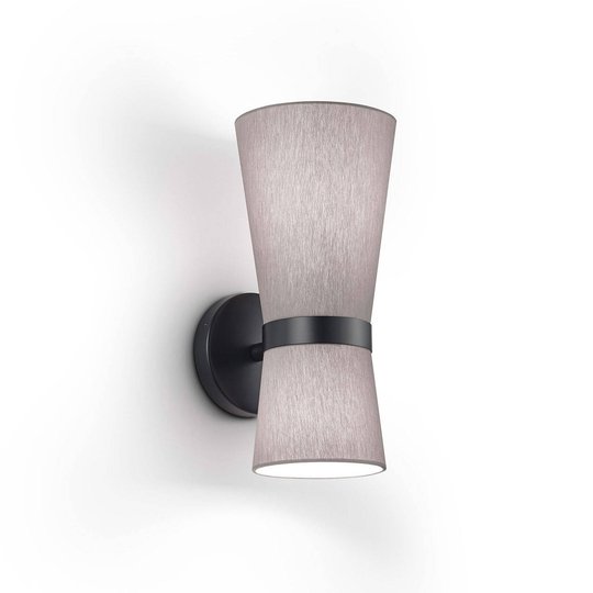 Vägglampa Yuna-W svart foggy grey, rörlig