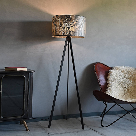 LeuchtNatur Atticus golvlampa skiffer svart