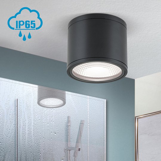 LED-taklampa Sputnik IP65 Ø 14,5 cm svart