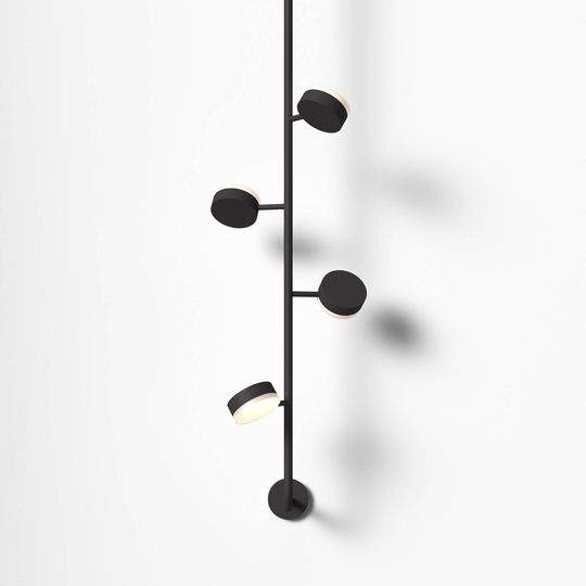LED-vägglampa Tol, 4 lampor, svart matt