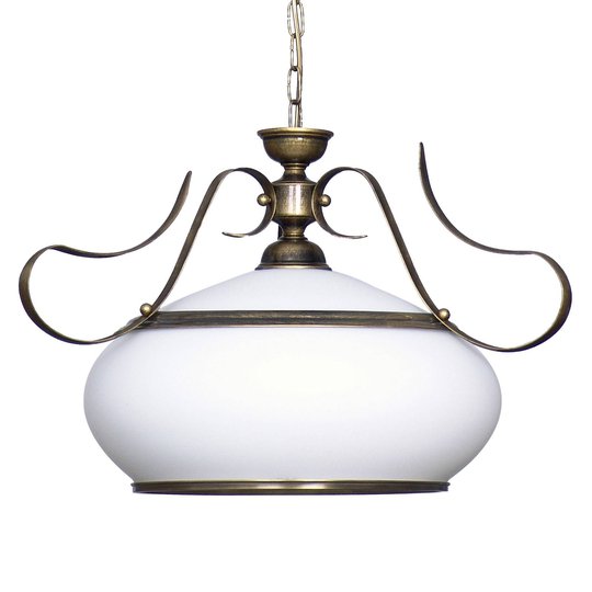 Hänglampa 493, opalglas/antikguld, 1 lampa