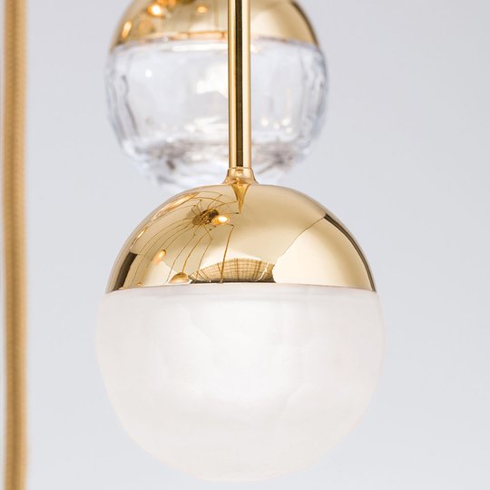 LED-hänglampa Ball 15 lampor, guld decentraliserad