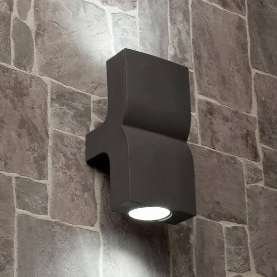 Utomhusvägglampa KLAMP, höjd 22,5 cm, 2 lampor