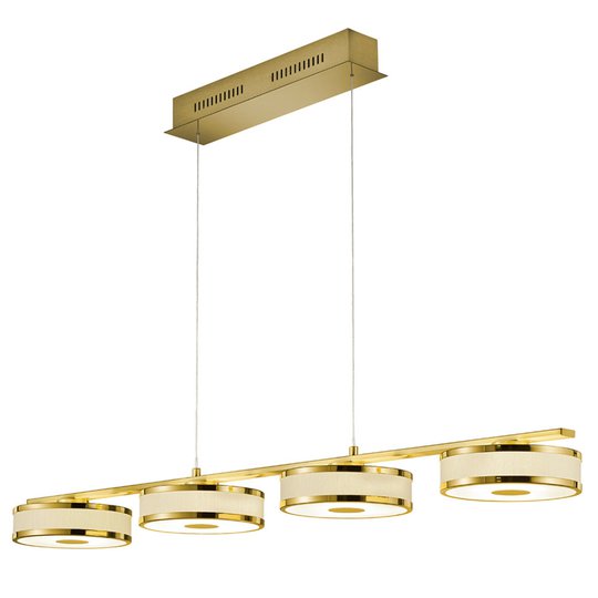 LED-hänglampa Agento mässing 4 lampor