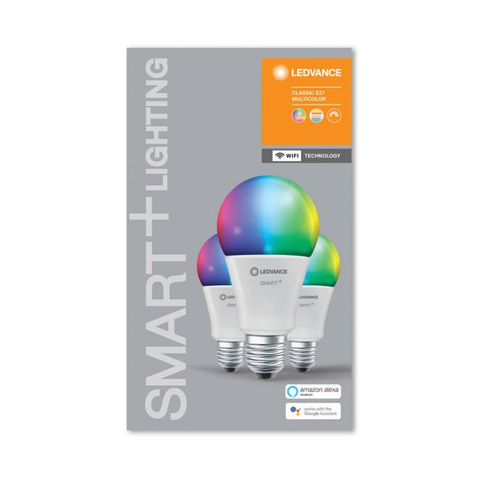 LEDVANCE SMART+ WiFi E27 14 W Classic RGBW 3-pack