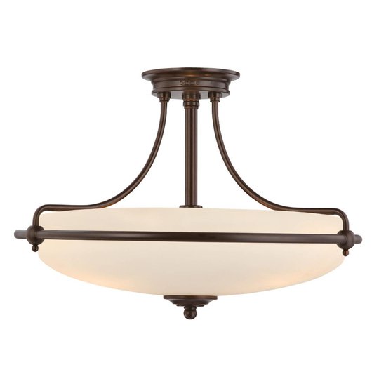 Avståndstaklampa Griffin, brons, Ø 53 cm