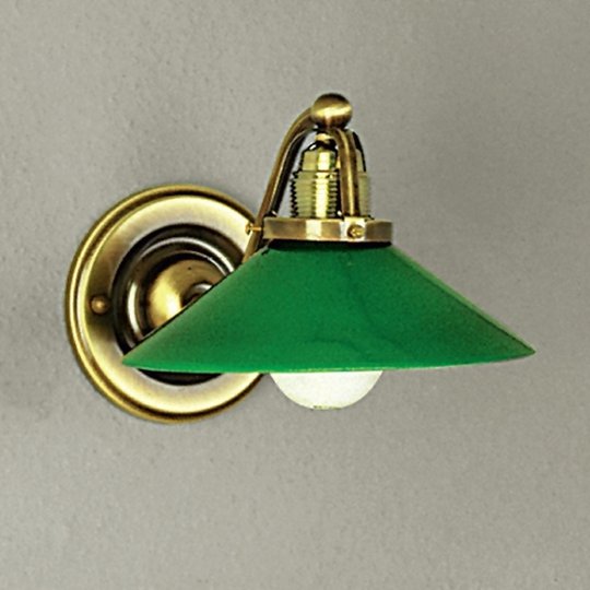 Grön vägglampa VERDINA i patina-utseende