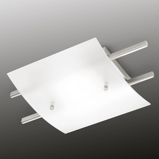 LED-taklampa Marie med satinerad skärm